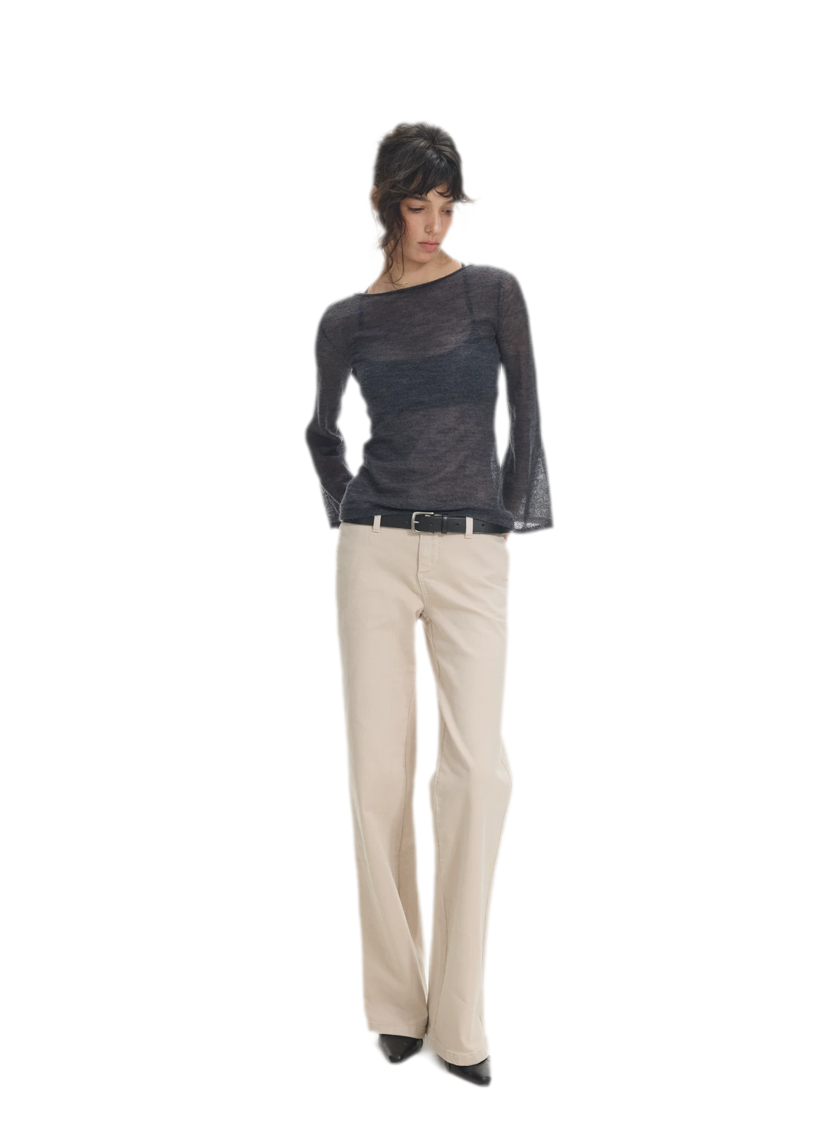 Waistband-Free Straight-Leg Denim Jeans