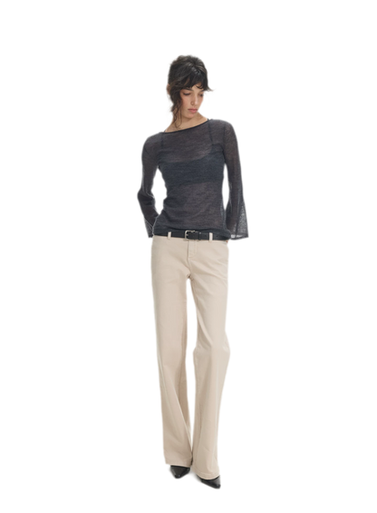 Waistband-Free Straight-Leg Denim Jeans