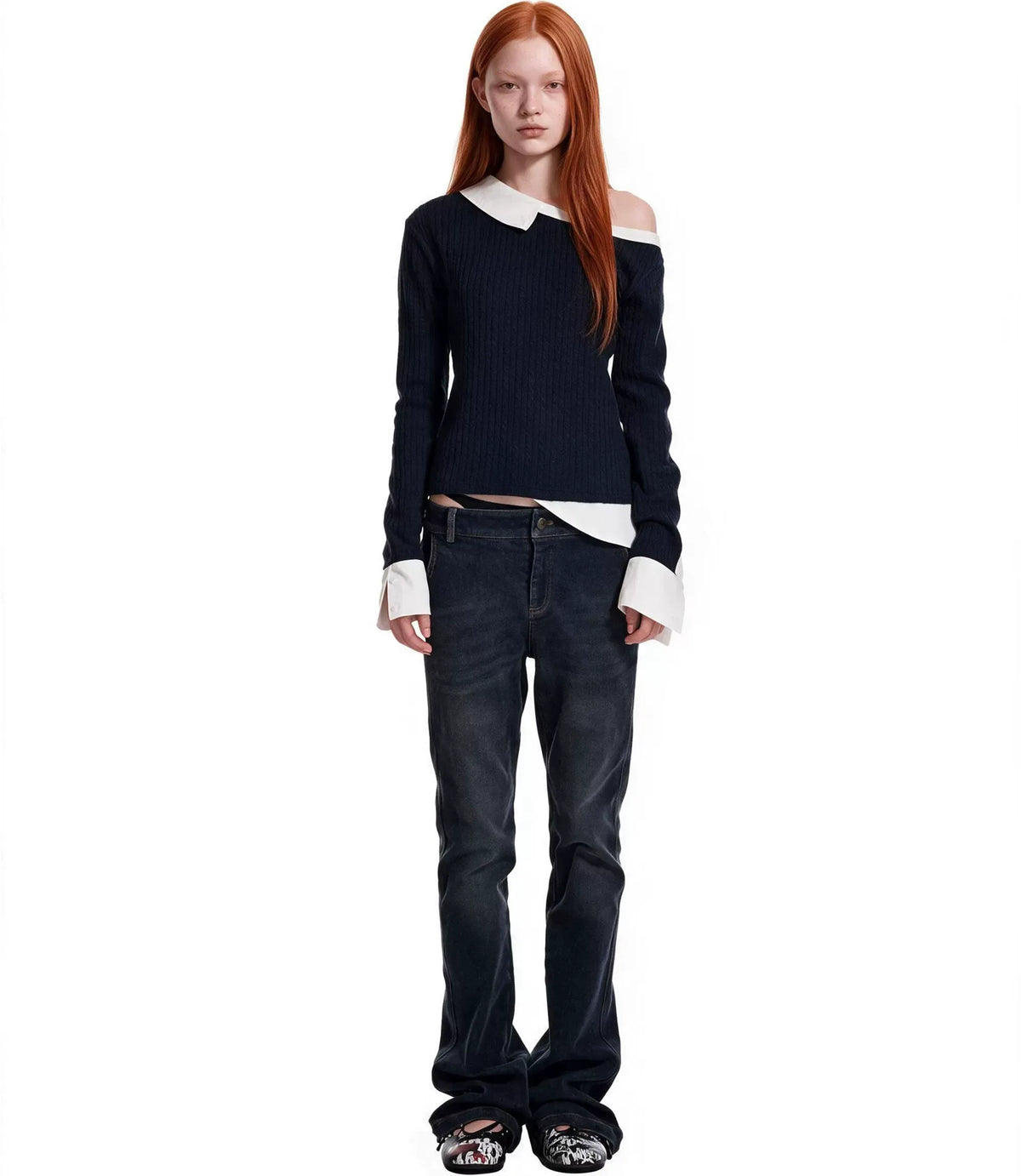 Cable Knit Cropped Sweater