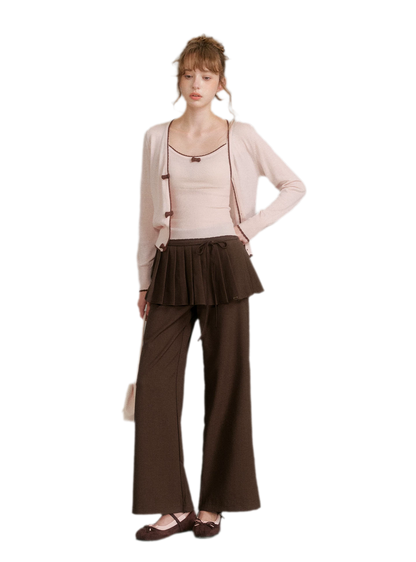 Pantalon plissé drapé à jambes larges