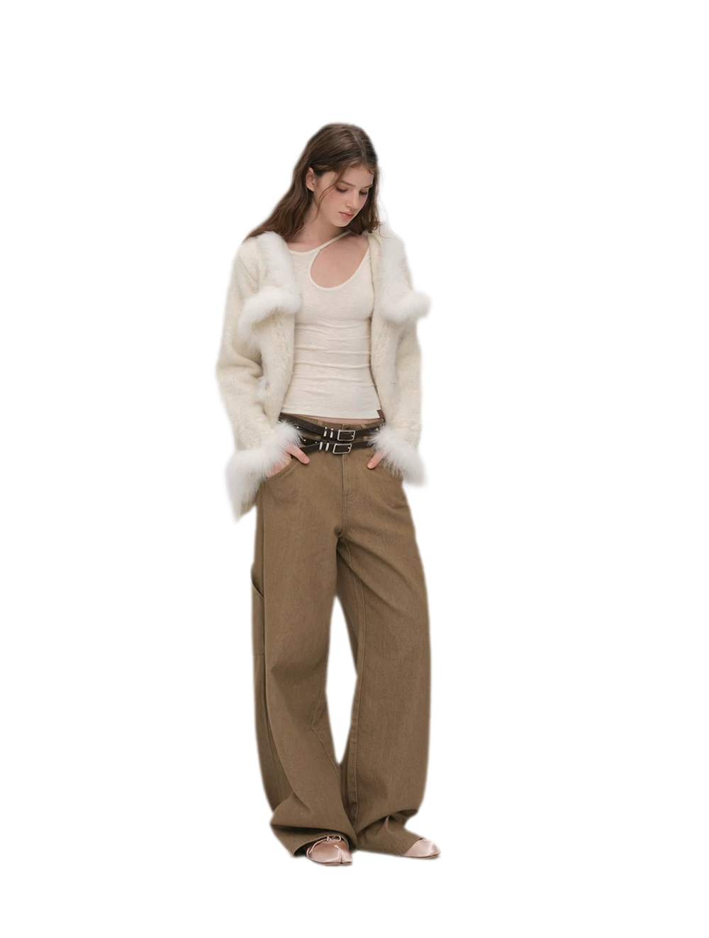 Long-Pile Fox Fur Cardigan