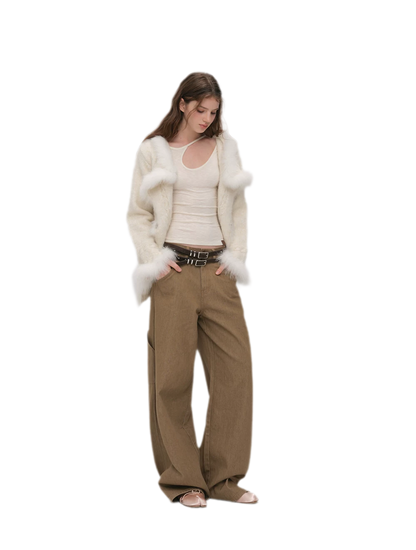 Long-Pile Fox Fur Cardigan