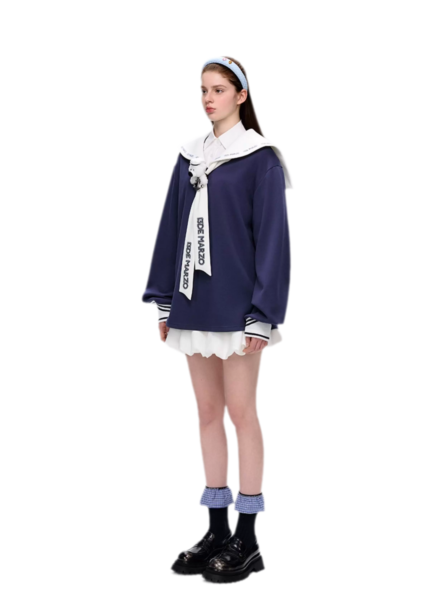 Sailor Collar Long Sleeve Top