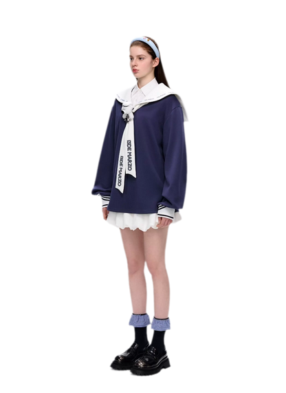 Sailor Collar Long Sleeve Top