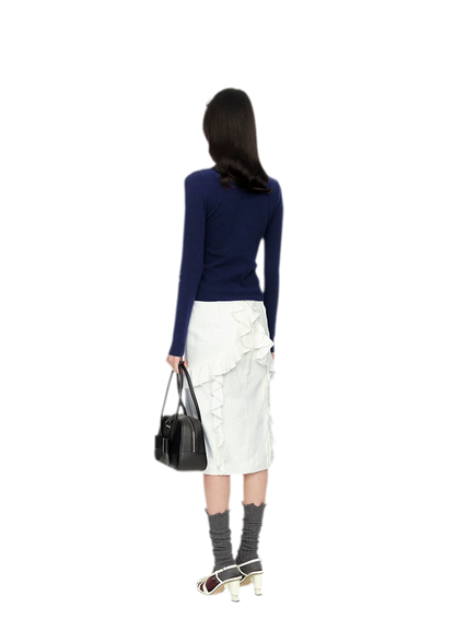 Elegant Knit Top with Pleat Details