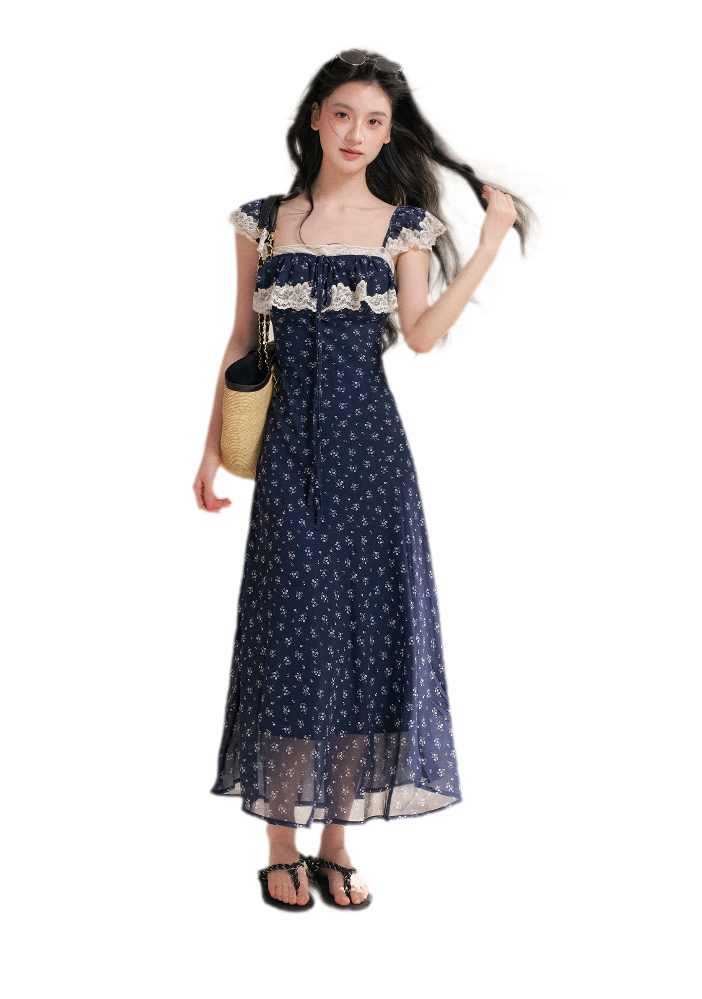 Lace Floral Camisole Dress