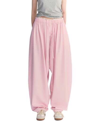 Lace Trim Balloon Pants