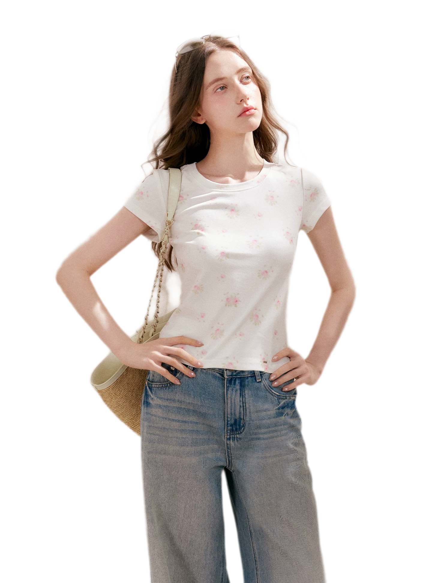 Rose Print Tee