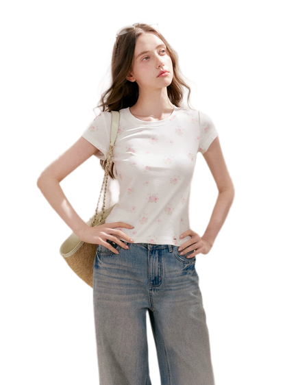 Rose Print Tee