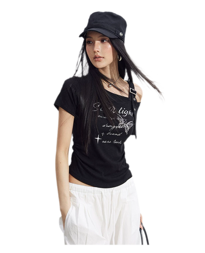 One-Shoulder Butterfly Tee