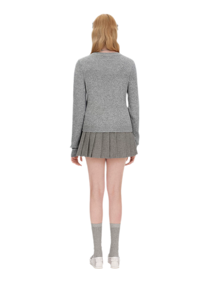 Diamond Knit Bow Cardigan Set