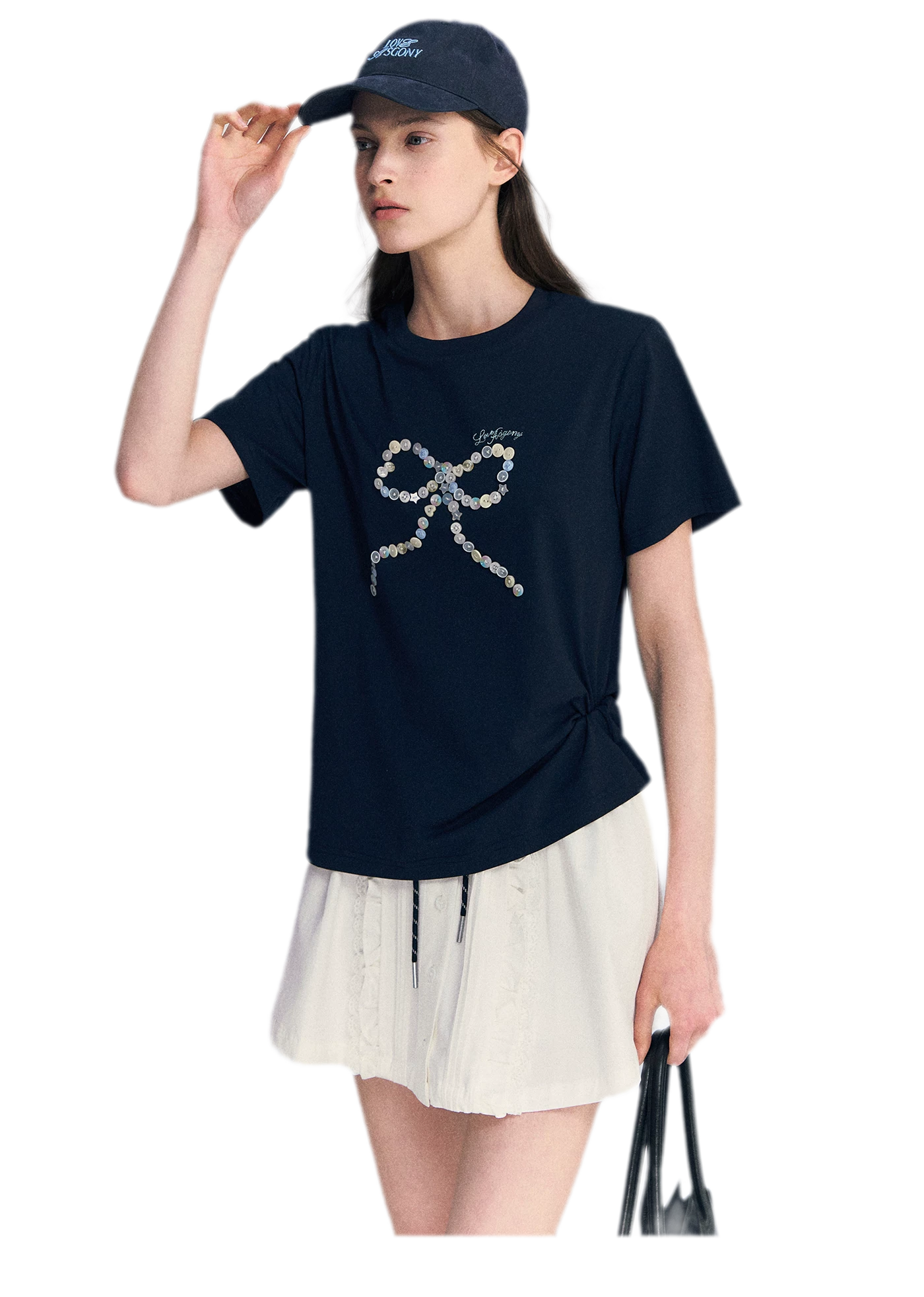 Hand-Sewn Bow T-Shirt