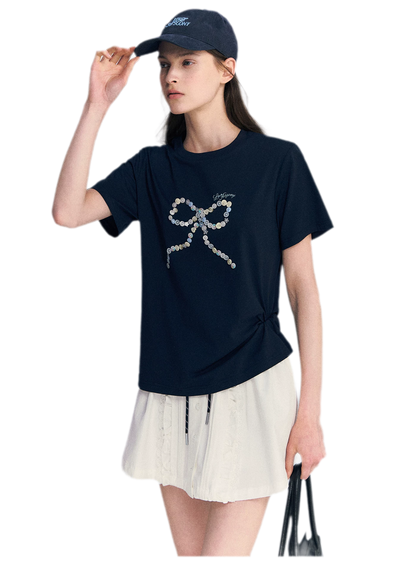 Hand-Sewn Bow T-Shirt