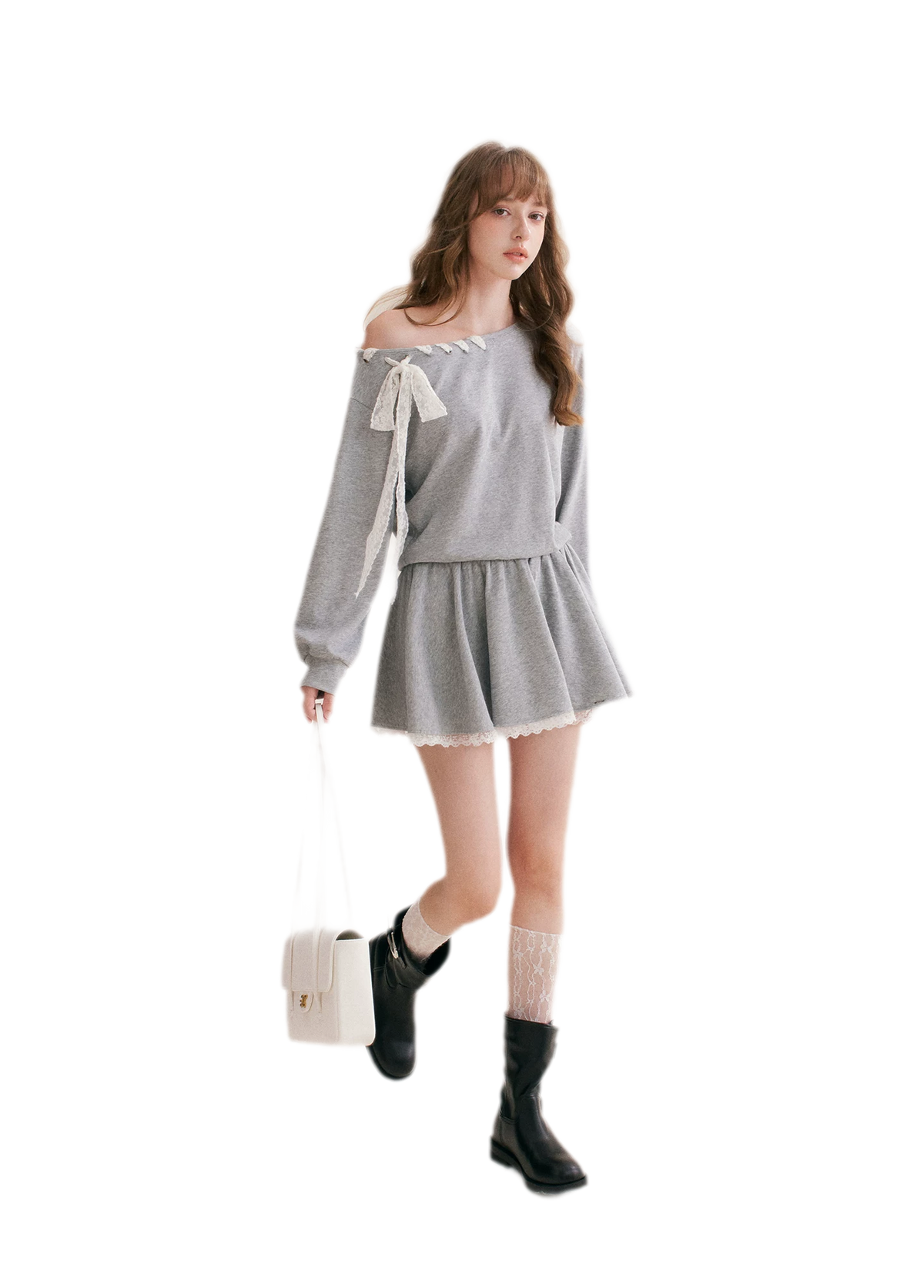 Lace Trim Off-Shoulder Dress