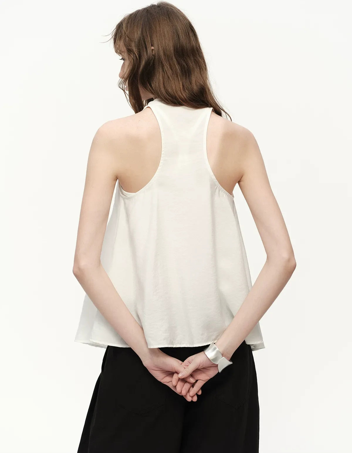 White Lyocell V-Neck Cami