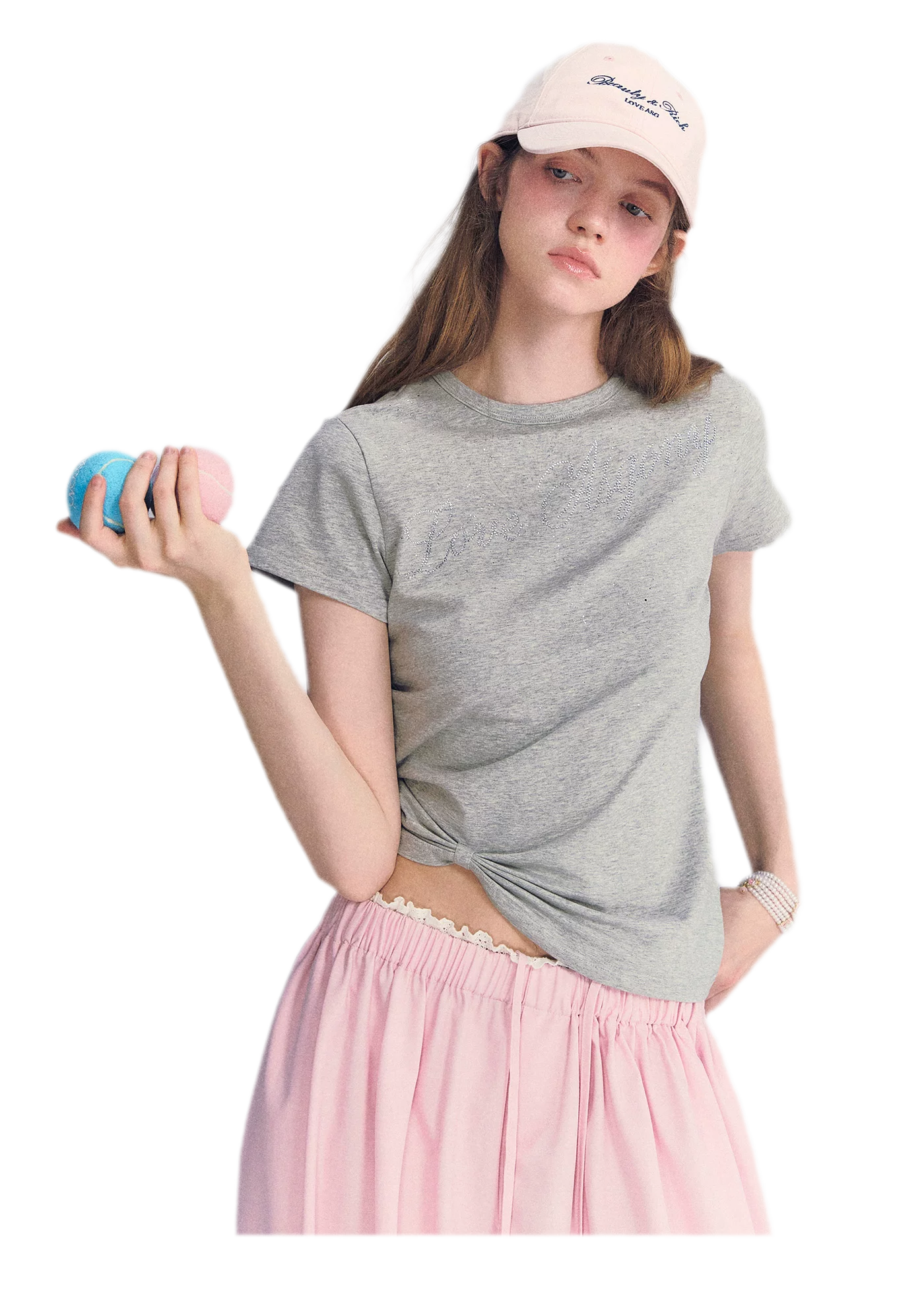 Rhinestone Twisted Hem Tee