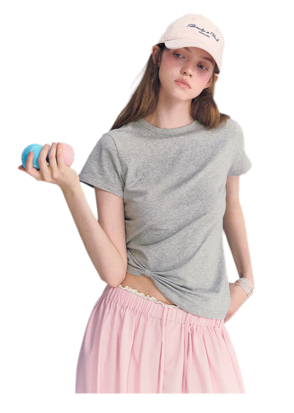 Rhinestone Twisted Hem Tee