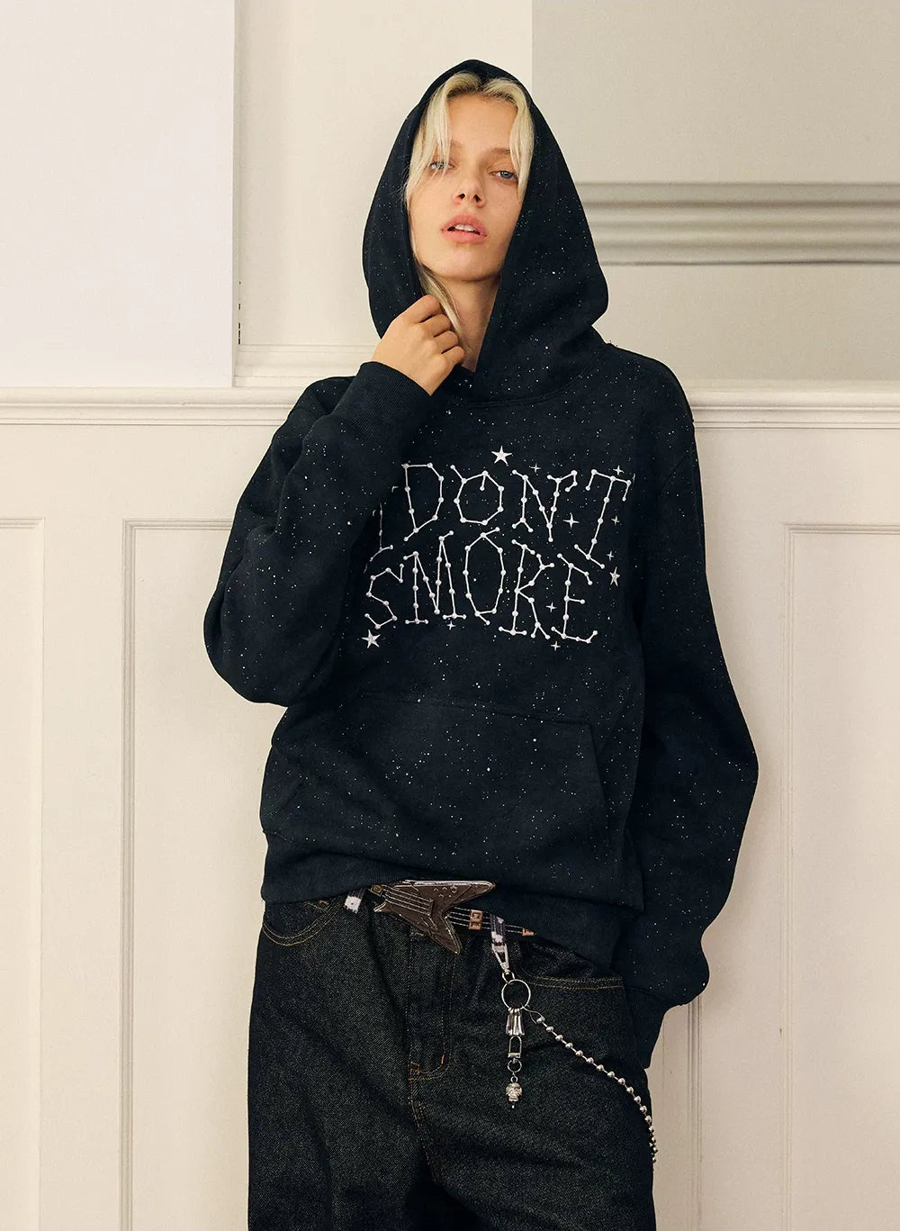 Starry Glitter Oversized Hoodie