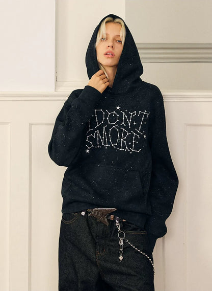 Starry Glitter Oversized Hoodie