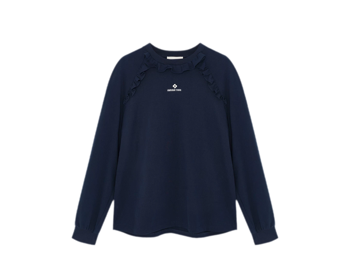 Ruffled Relaxed Cotton Long-Sleeve Tee