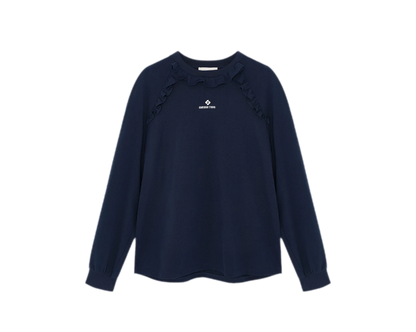 Ruffled Relaxed Cotton Long-Sleeve Tee
