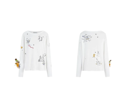 Graphic Off-Shoulder Long-Sleeve T-Shirt