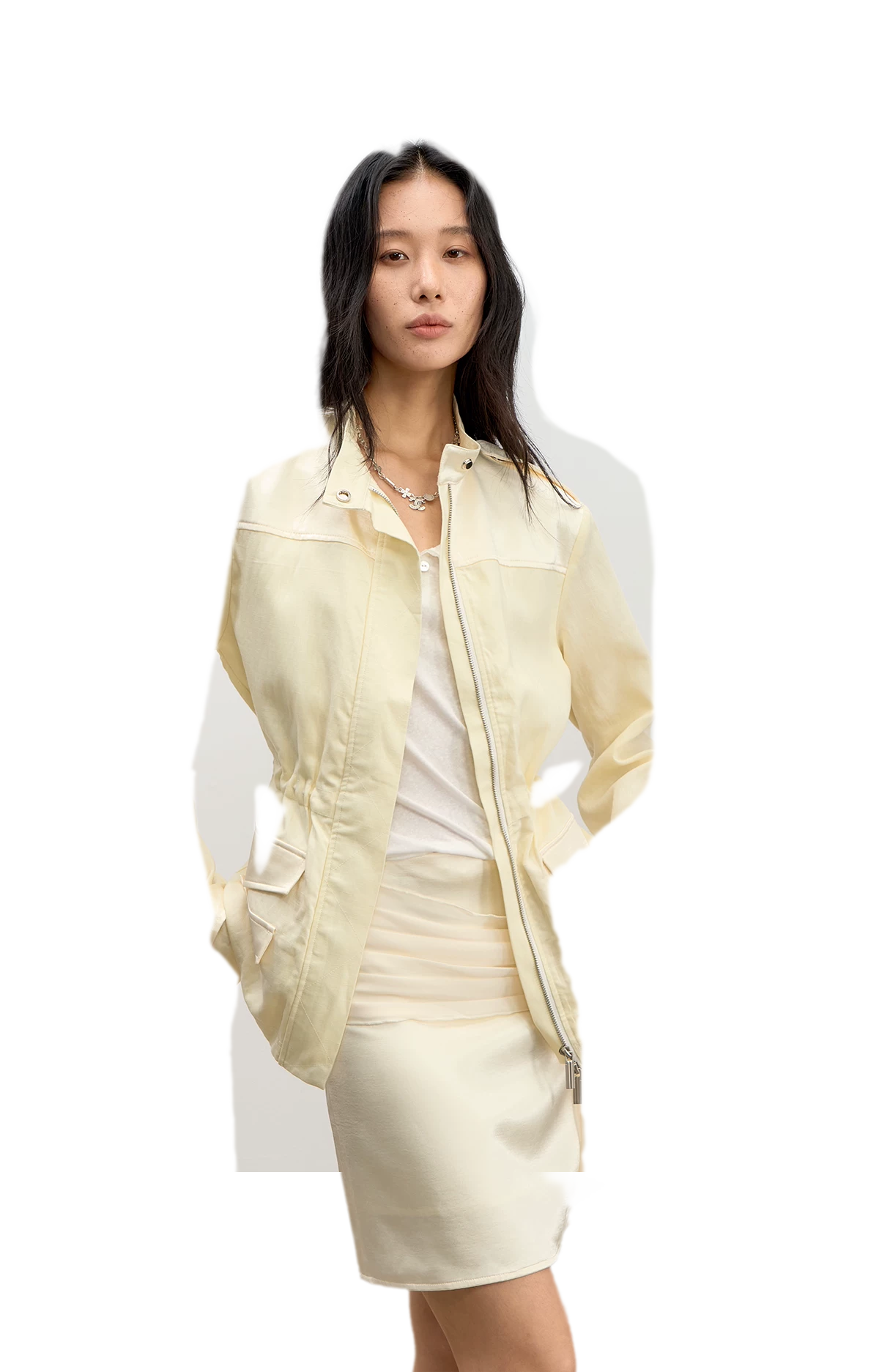 Linen Blend Quilted Hunter Coat