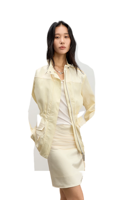 Linen Blend Quilted Hunter Coat