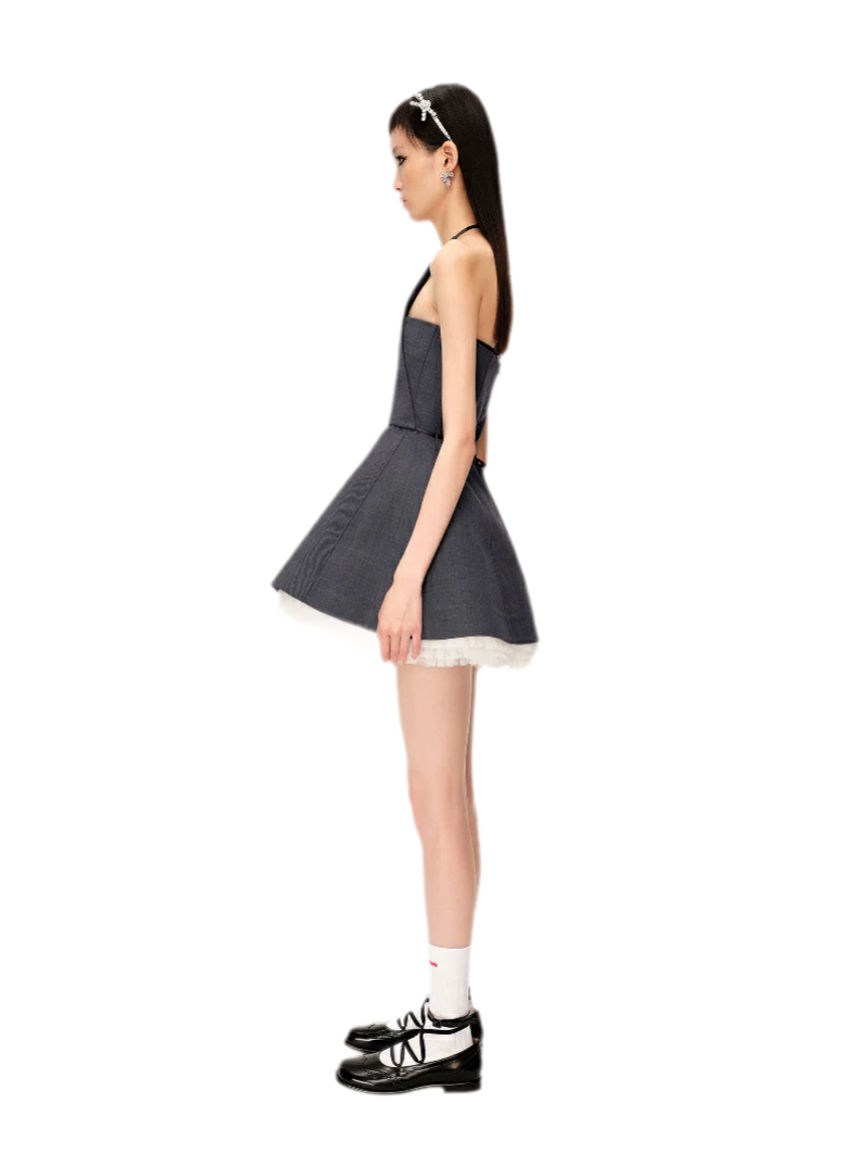 Structured Tulle A-Line Dress
