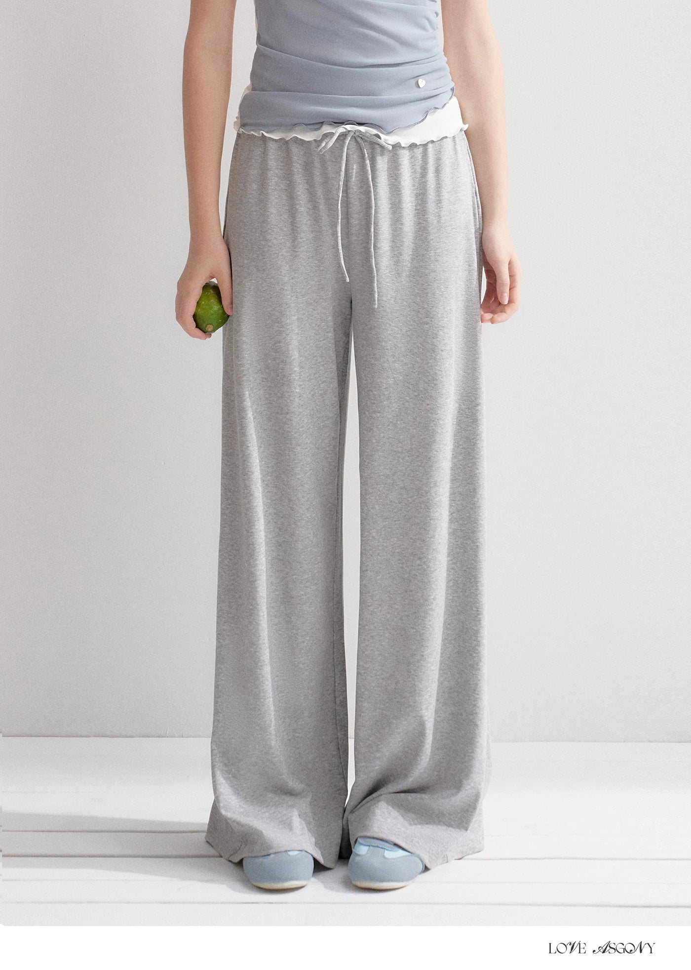 Lyocell Elastic Waist Straight Pants