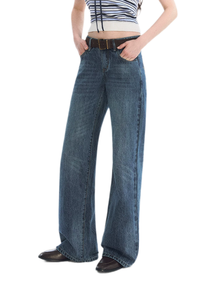 Washed Bow Embroidered Jeans