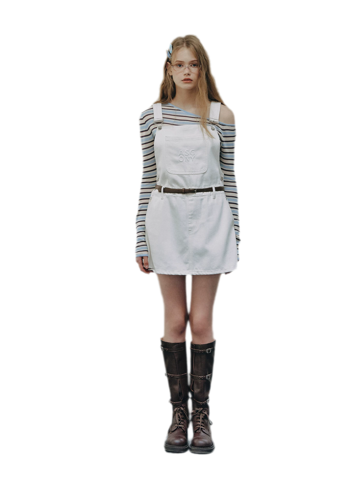 Contrast Stripe Cropped Knit Top