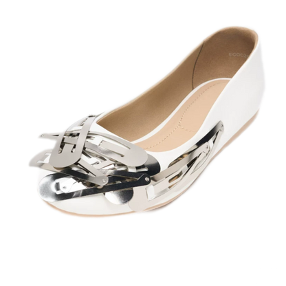 Metal Clip Ballet Flats
