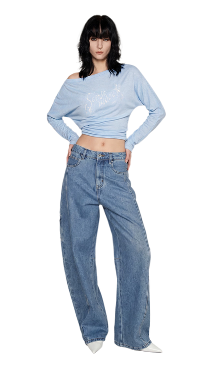 Pleated Off-Shoulder Top