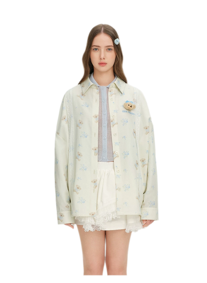 Floral Lace Trim Shirt