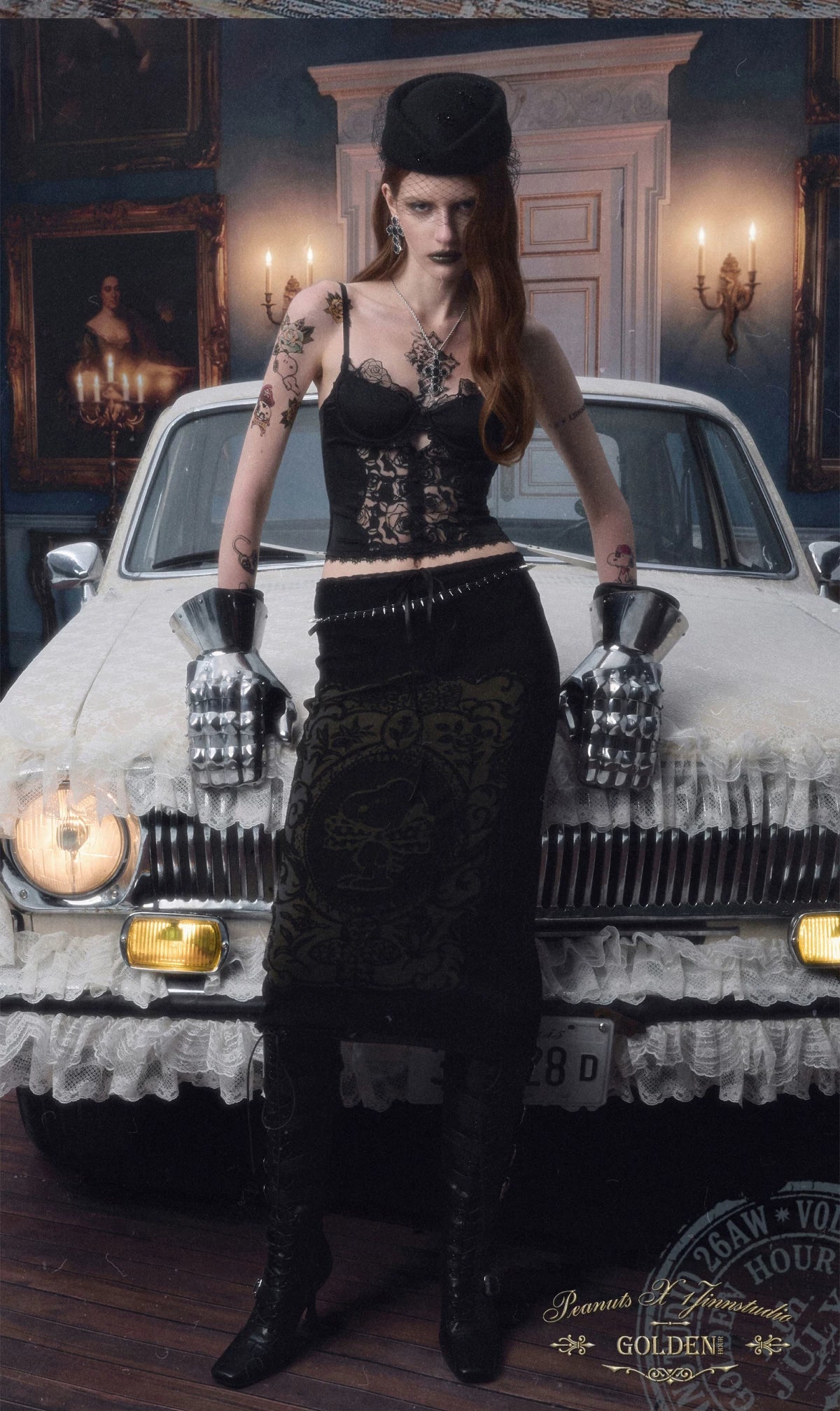 Burnout Graphic Midi Knit Skirt