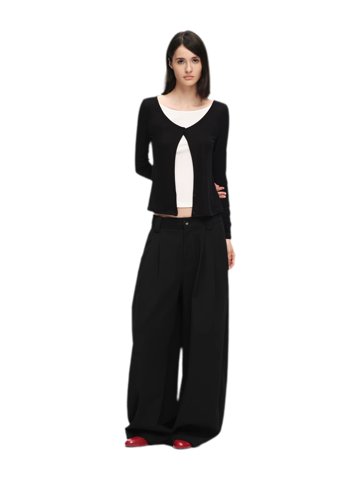Lyocell Faux Two-Piece Top