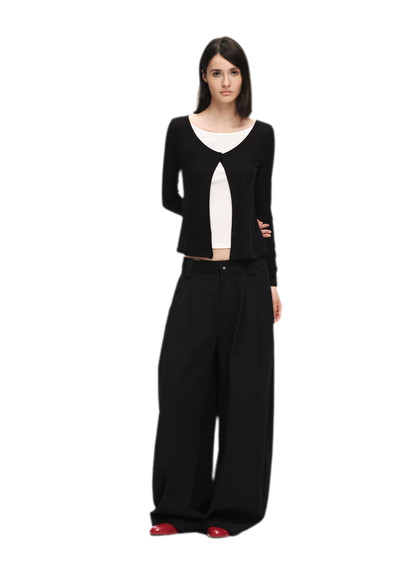 Lyocell Faux Two-Piece Top