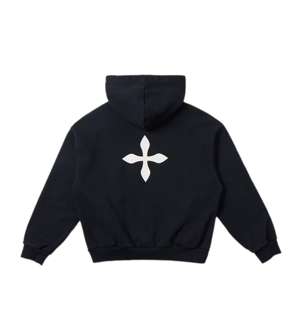 Cross Statue Oversized Zip-Up Hoodie