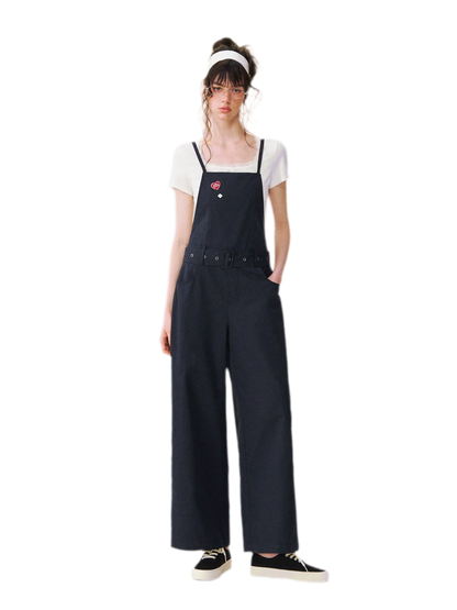 Relaxed Straight Bib Pants