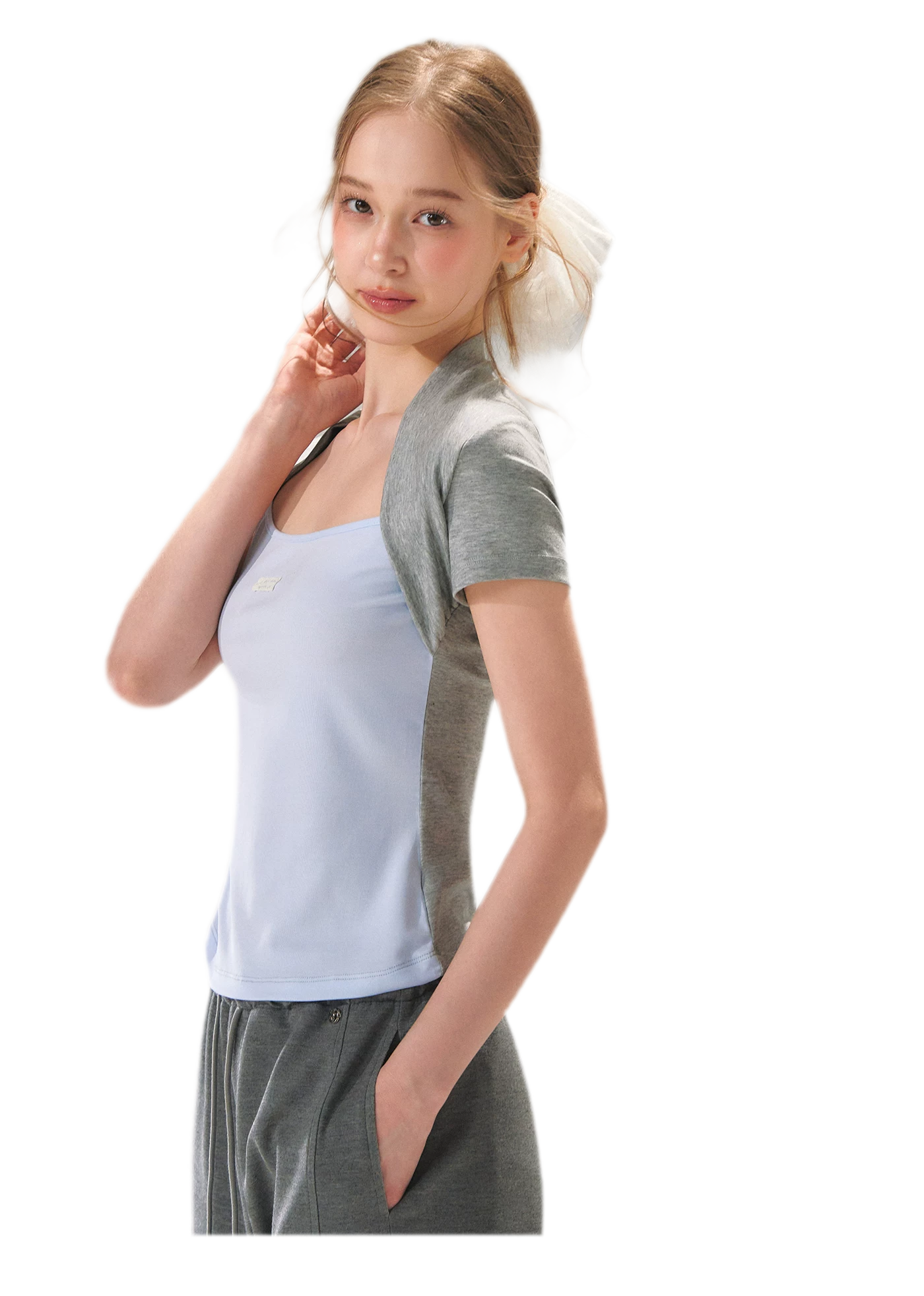 Colorblock Faux Two-Piece Tee