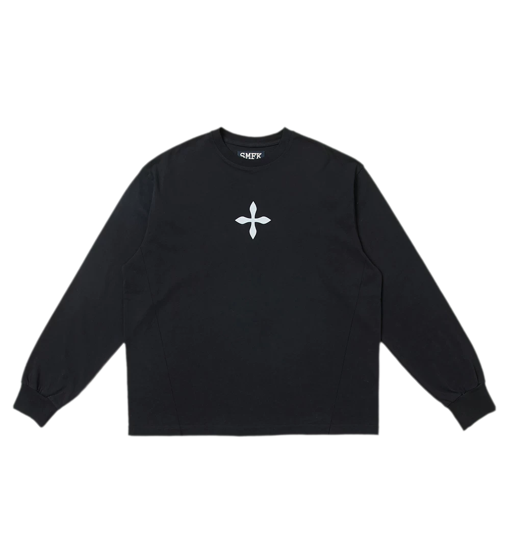 Cross Statue Oversized Long Sleeve Top