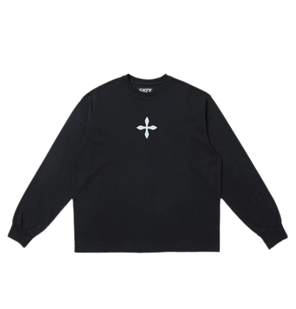 Cross Statue Oversized Long Sleeve Top
