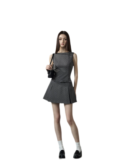 Polka Dot Vest Dress