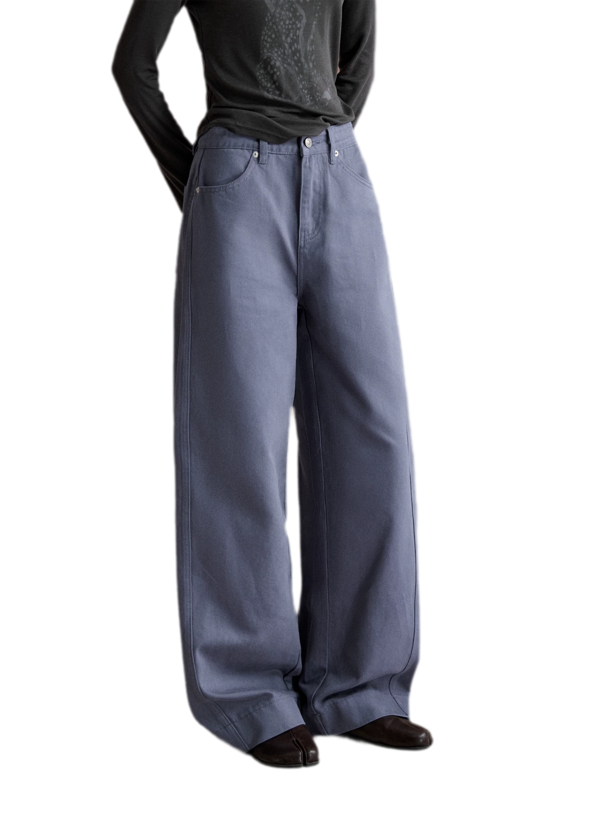 Vintage-Hose mit geschwungenem weitem Bein
