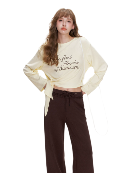 Contrast Logo Cropped T-Shirt