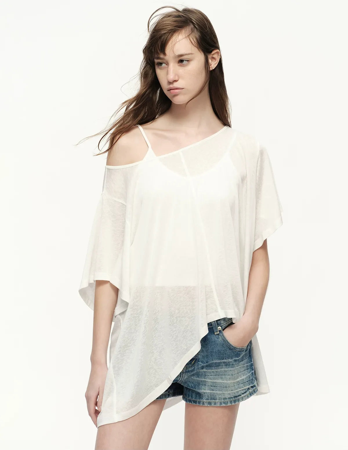 Lyocell Off Shoulder Tee