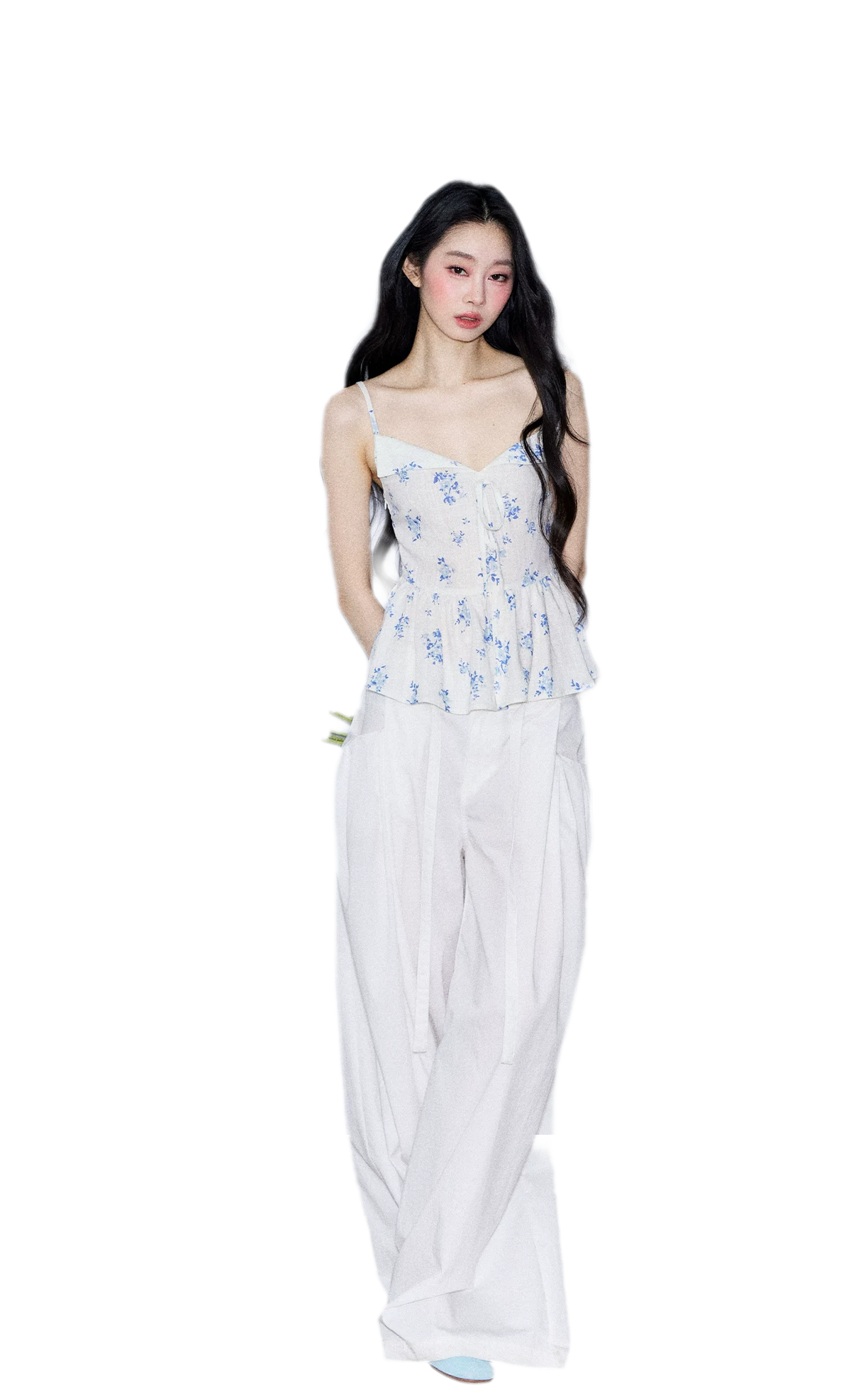Ruffled Tie Floral Camisole