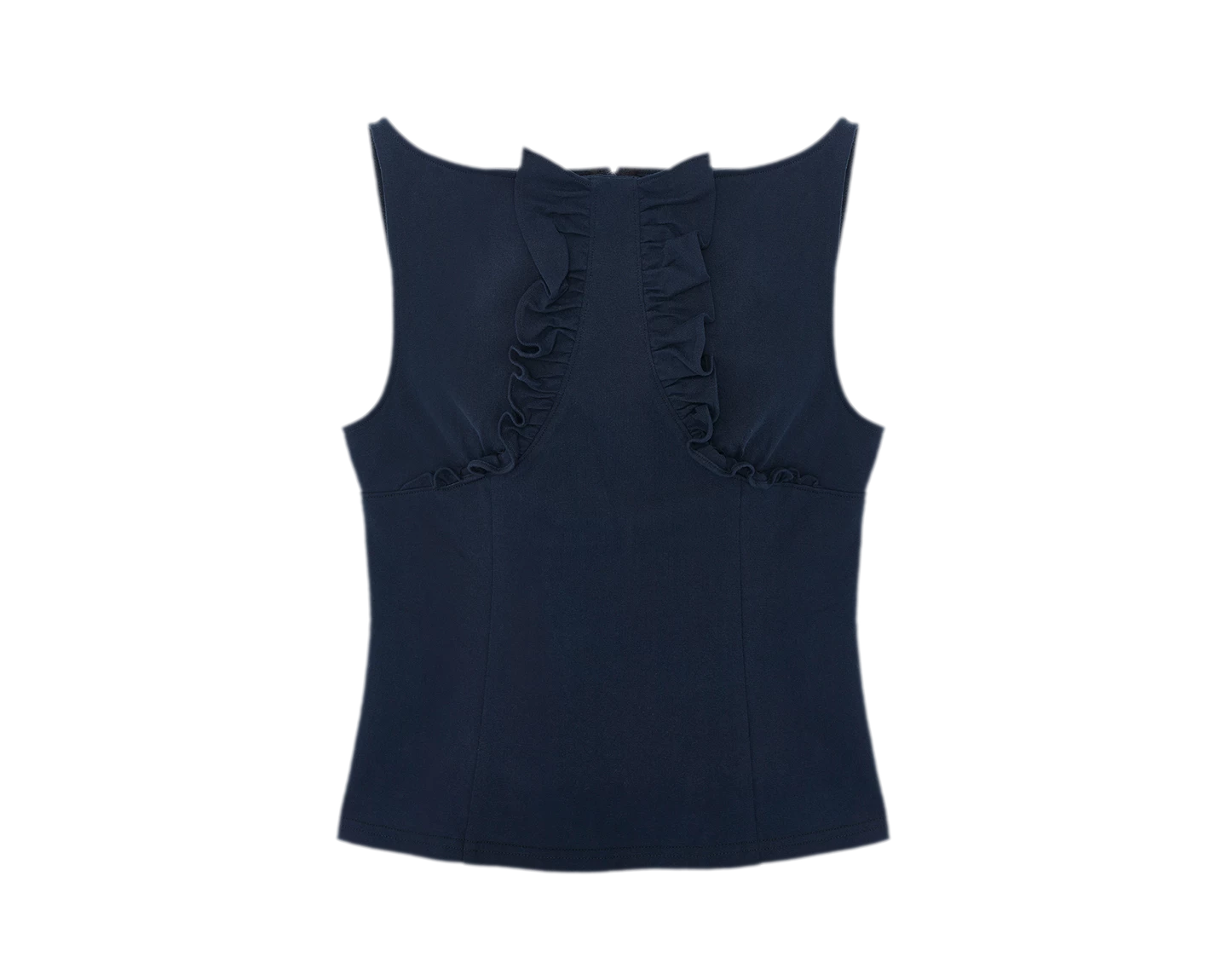 Ruffle Trim Fitted Top