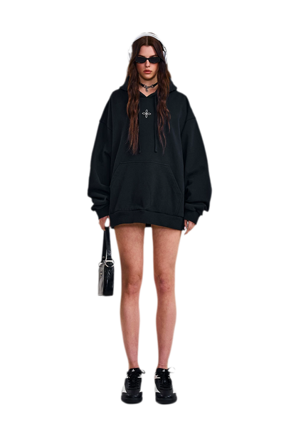 Cross Statue Oversized Hoodie